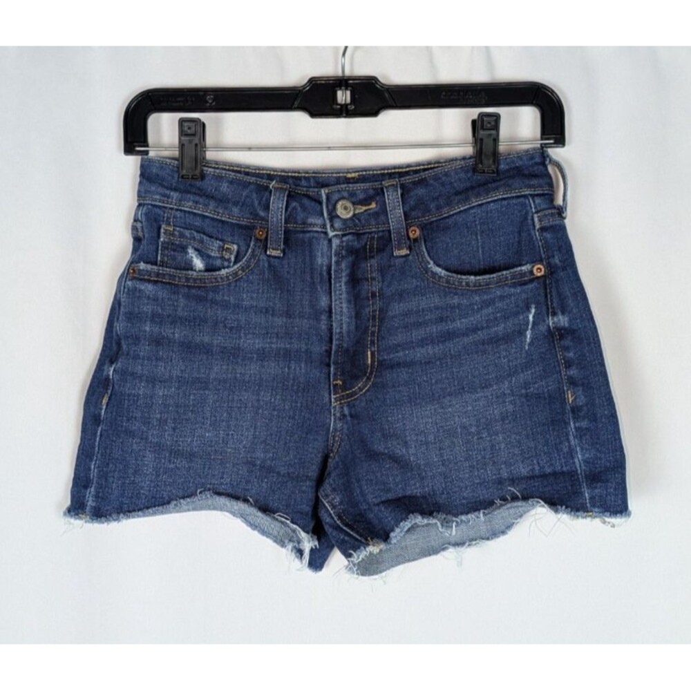 Old Navy Jean Shorts 0 Blue OG Straight High Rise 3" Cutoff Distressed 90s